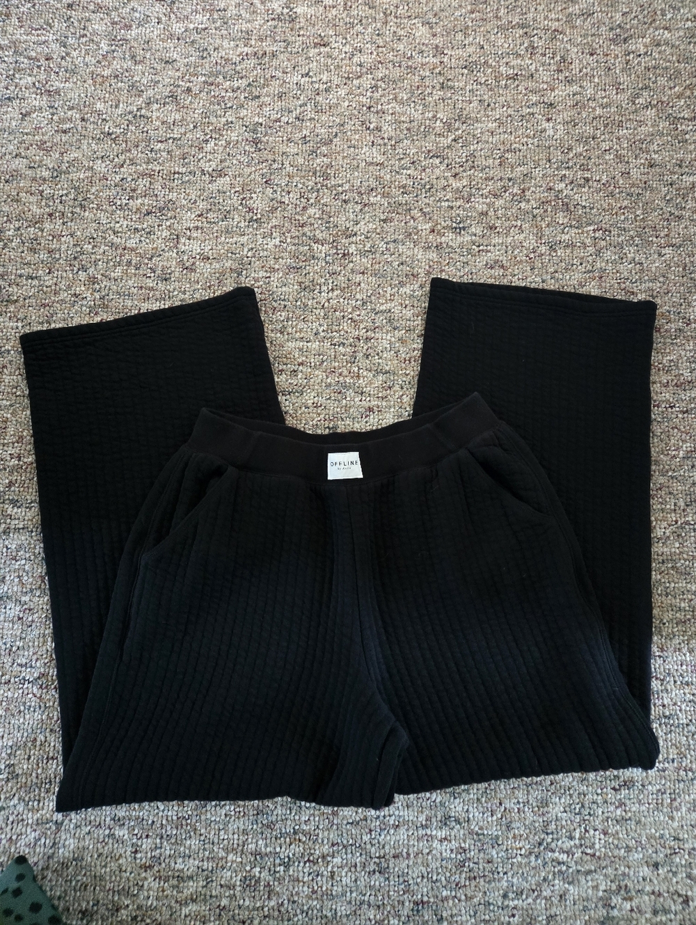 Aerie OFFLINE Black Ribbed Lounge Pants